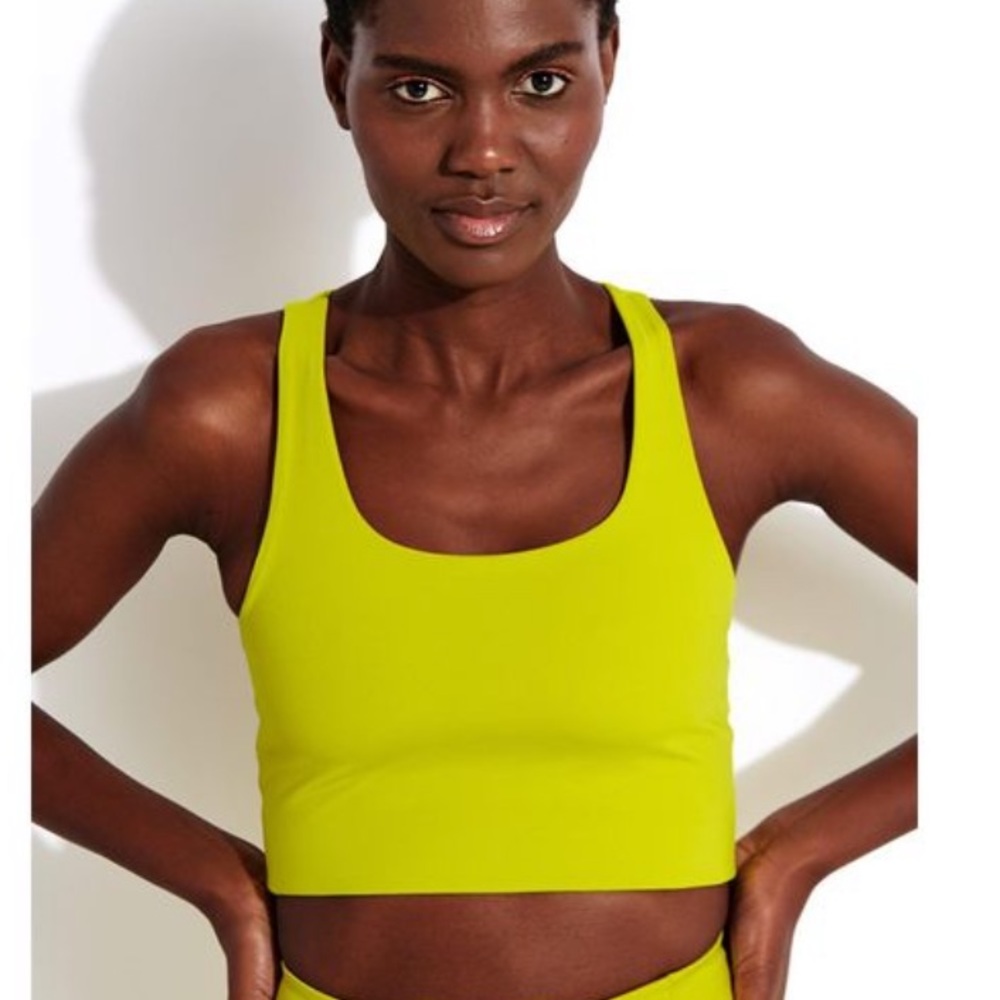 Girlfriend Collective Paloma Bra Chartreuse NWT